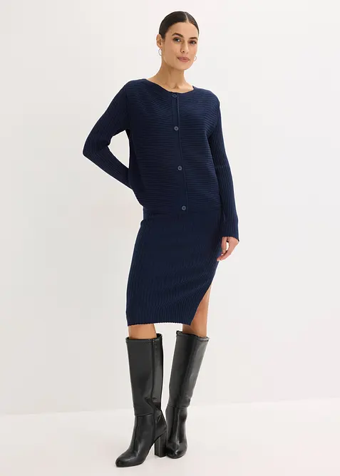 Strikket kjole og vest (2-delt sett), bonprix