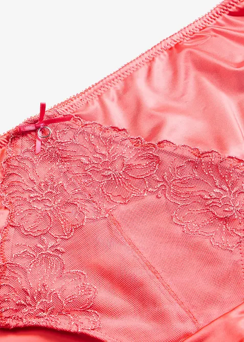 Truse med h&oslash;y midje og glitrende blomsterbroderi, bonprix