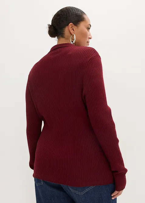 Ribbestrikket genser av viskosemiks, bonprix