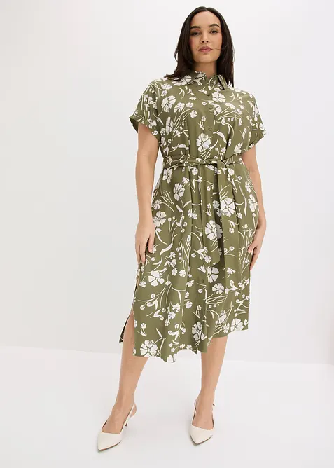 Skjortekjole i 100% viskose, bonprix