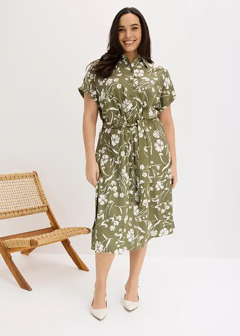 Skjortekjole i 100% viskose, bonprix