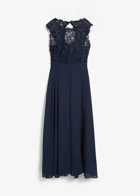 Maxikjole med blonder, bonprix