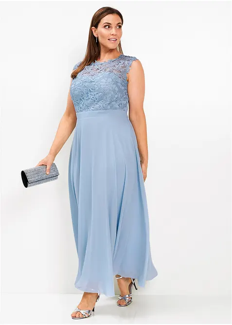 Maxikjole med blonder, bonprix