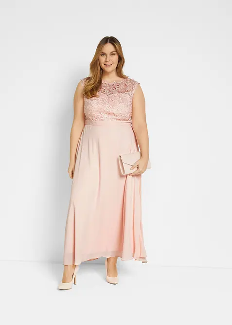 Maxikjole med blonder, bonprix