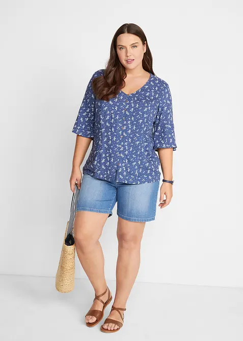 Denimshorts Slim Fit Mid Waist, 2-pack, bonprix