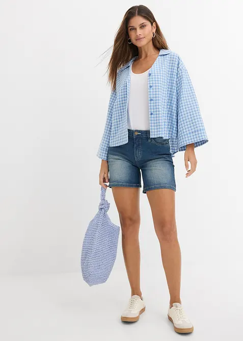 Denimshorts Slim Fit Mid Waist, 2-pack, bonprix