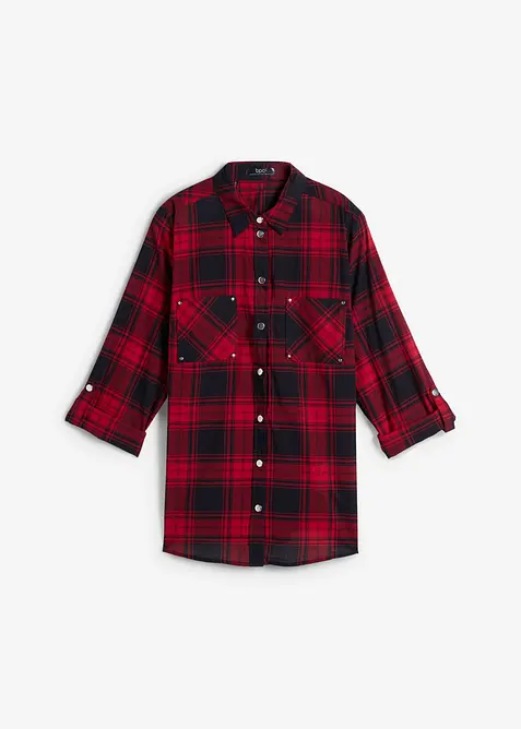 Rutete bluse i 100% bomull, bonprix