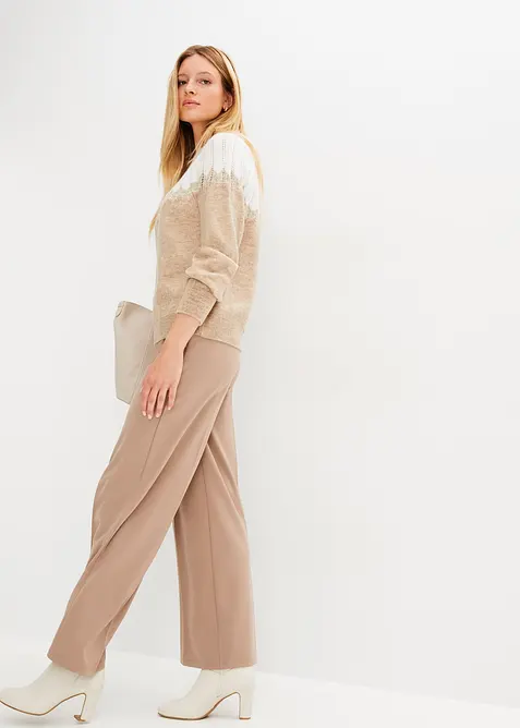 Strikkegenser med hullm&oslash;nster, bonprix