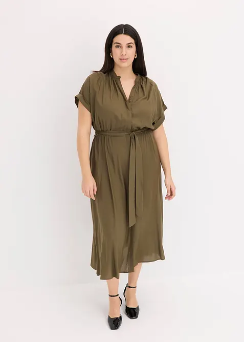 Skjortekjole i viskose som faller fint, bonprix