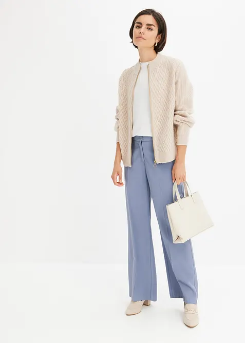 Cardigan med flettem&oslash;nster, bonprix