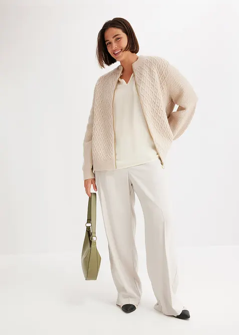 Cardigan med flettem&oslash;nster, bonprix