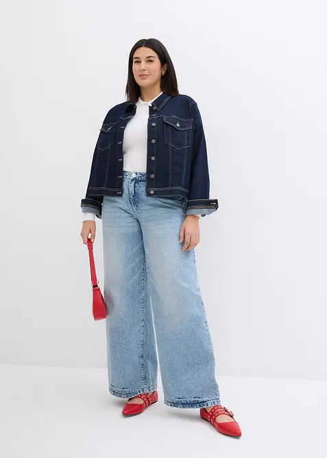 Wide Leg-jeans, Mid Waist, Low Stretch Full Length, bonprix