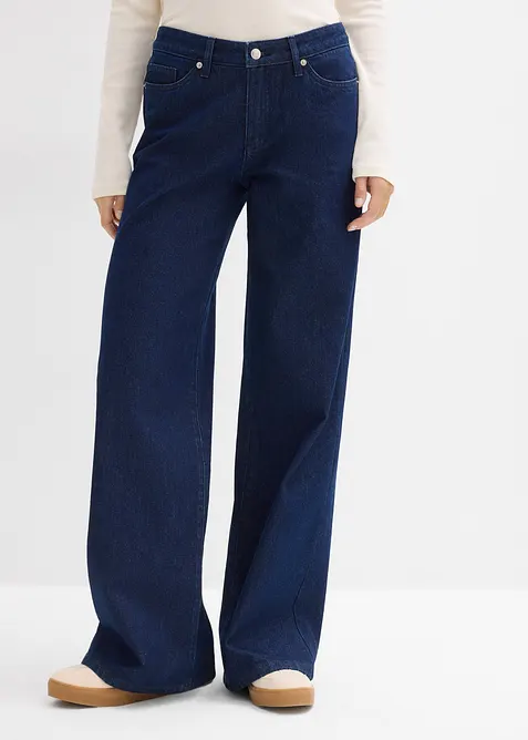 Wide Leg-jeans, Mid Waist, Low Stretch Full Length, bonprix