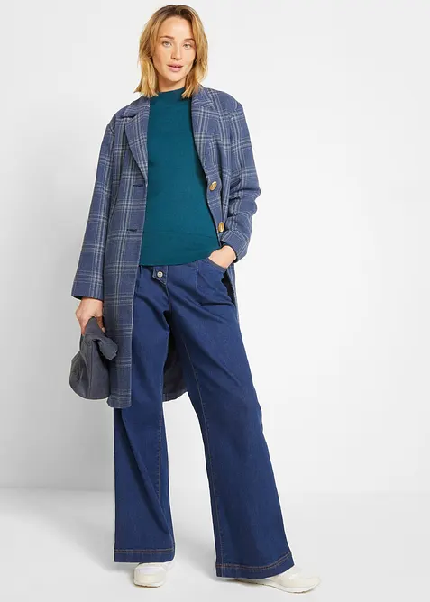 Basic genser med st&aring;krage, med resirkulert bomull, bonprix