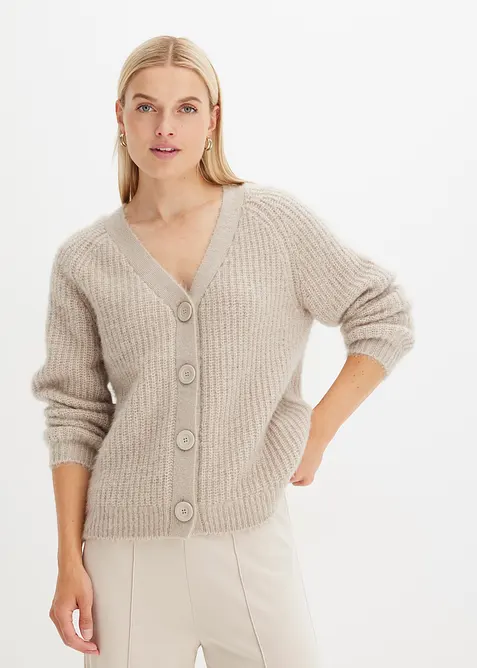 Cardigan i grov ribbestrikk, bonprix