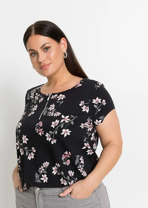 Oversized topp i bomullsmiks, bonprix