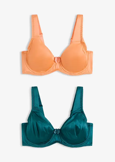 T-skjorte-BH med b&oslash;yle og glanseffekt (2-pack), bonprix