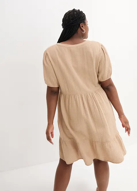 Oversized kjole i bomullsmusselin, bonprix