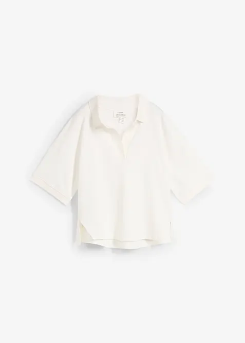 Topp med krage i 100% &oslash;kologisk bomull, bonprix