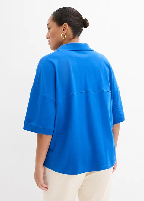 Topp med krage i 100% &oslash;kologisk bomull, bonprix