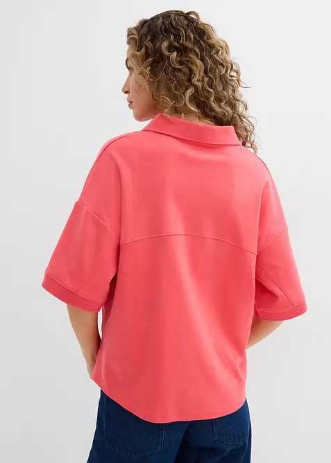 Topp med krage i 100% &oslash;kologisk bomull, bonprix