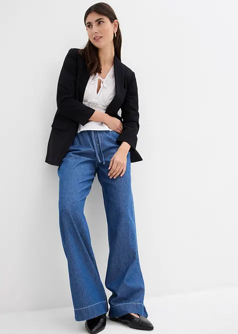 Wide Leg-jeans, Mid Waist, komfortlinning, bonprix