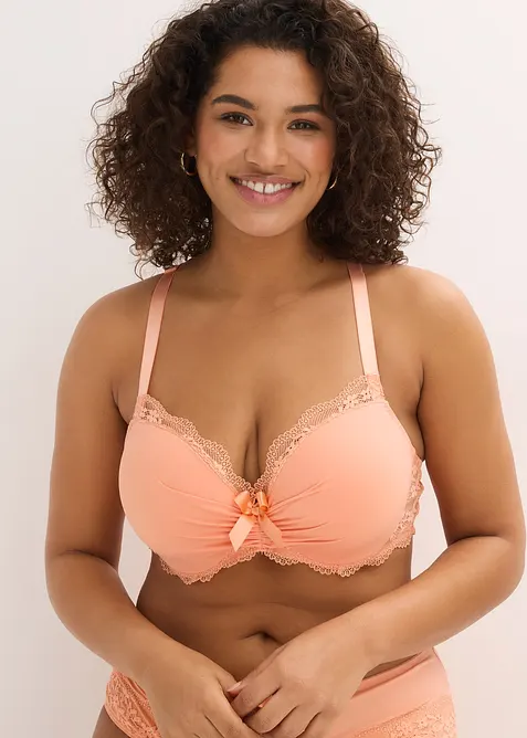 Padded-BH med blomsterblonde, bonprix