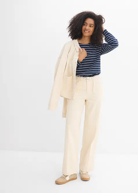 Loose fit-jeans Mid Waist, Straight, bomull, bonprix