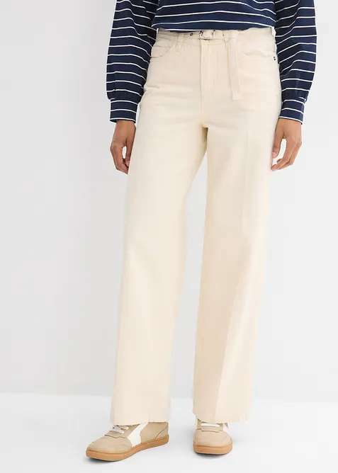 Loose fit-jeans Mid Waist, Straight, bomull, bonprix