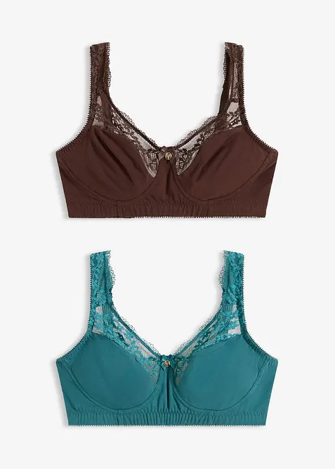 BH uten spiler med &oslash;kologisk bomull (2-pack), bonprix
