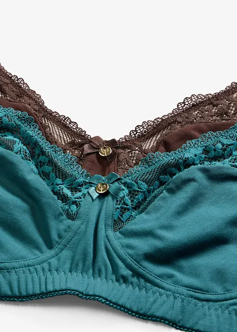 BH uten spiler med &oslash;kologisk bomull (2-pack), bonprix