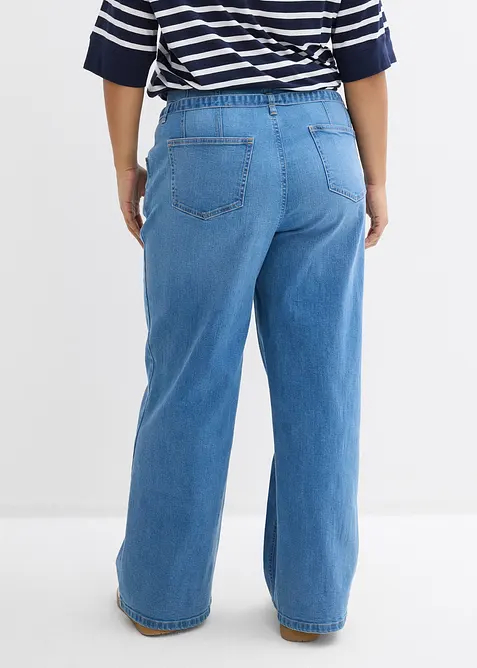Wide Leg-jeans, High Waist, &oslash;kologisk bomull, bonprix