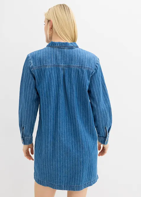Denimkjole med stripem&oslash;nster, bonprix
