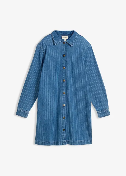 Denimkjole med stripem&oslash;nster, bonprix
