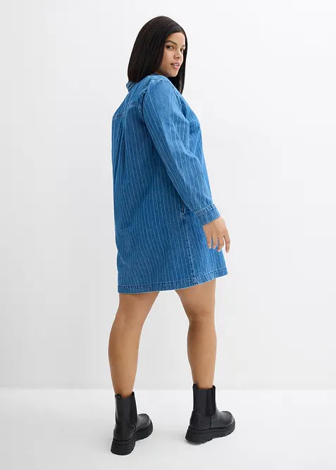 Denimkjole med stripem&oslash;nster, bonprix
