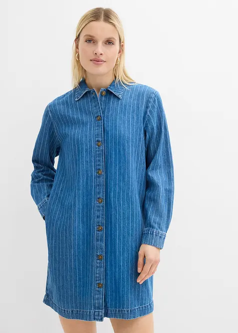 Denimkjole med stripem&oslash;nster, bonprix