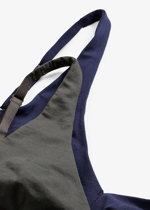 Bralette uten spiler med &oslash;kologisk bomull (2-pack), bonprix