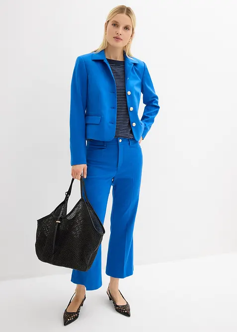 Topp i lett viskose med besetning i sateng, bonprix