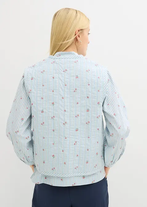 Vattert vest med blomsterbroderier, bonprix