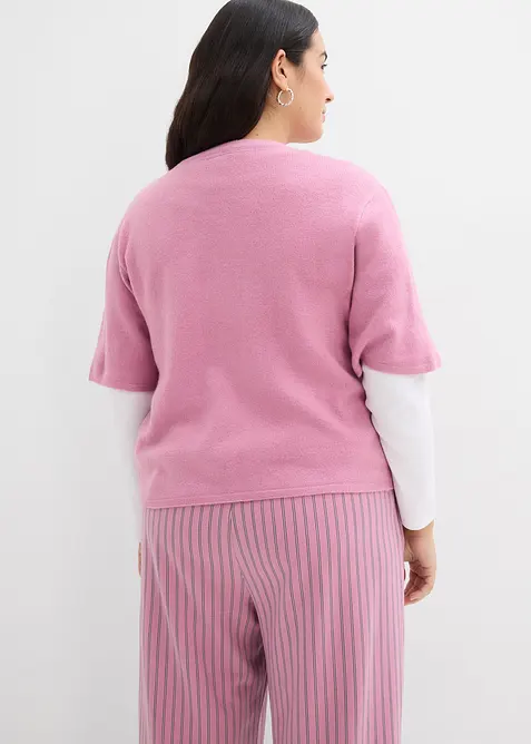 Finstrikket cardigan med sl&oslash;yfer, bonprix