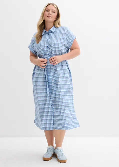 Skjortekjole i linmiks, bonprix