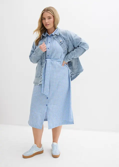 Skjortekjole i linmiks, bonprix