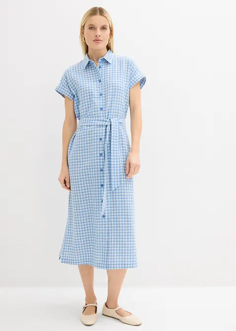 Skjortekjole i linmiks, bonprix