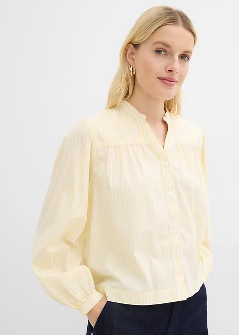 Bluse i formstabil poplin, bonprix