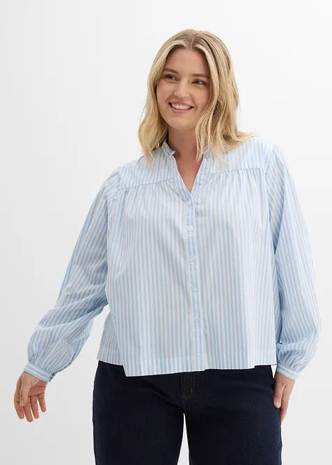 Bluse i formstabil poplin, bonprix