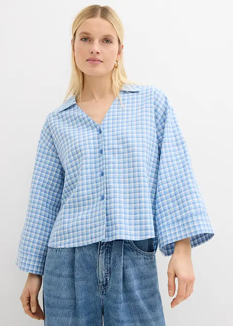 Bluse i luftig linmiks, bonprix