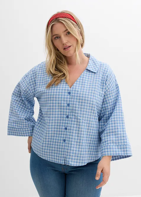 Bluse i luftig linmiks, bonprix