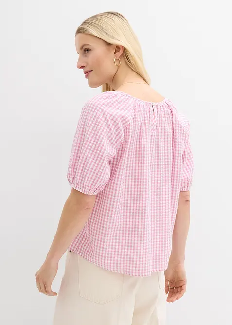 Kortermet bluse i 100% bomull, bonprix