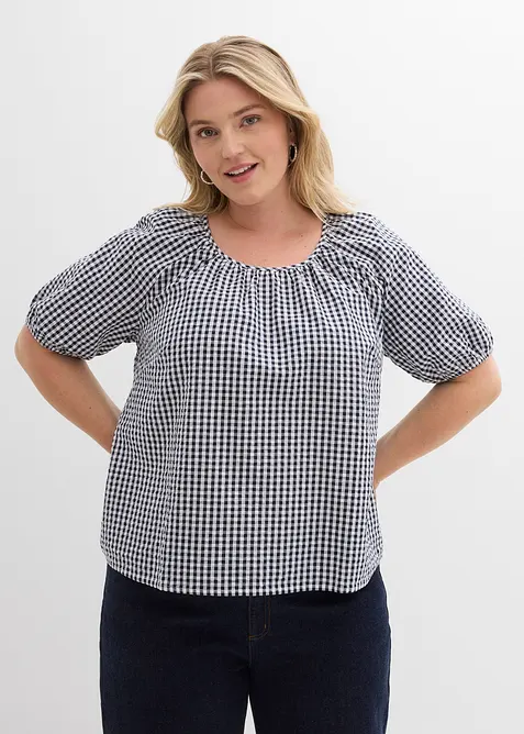 Kortermet bluse i 100% bomull, bonprix