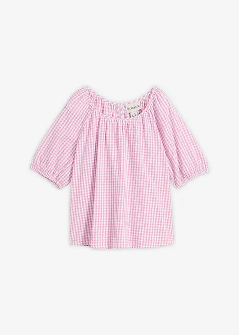 Kortermet bluse i 100% bomull, bonprix